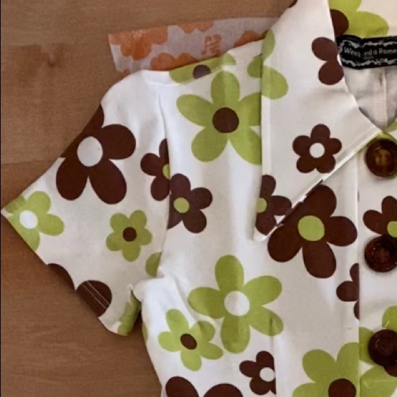 RARE Vintage 70's Week-end a Rome Paris Flower Mini Dress - Picture 3 of 9